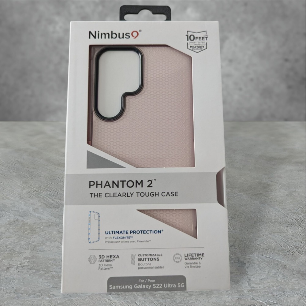 Nimbus9 Phantom 2 Case for Samsung Galaxy S22 Ultra 5G 3D Hexa Flamingo W6